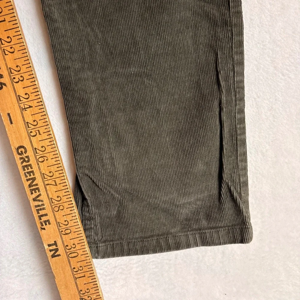 Brooks Brothers Mens Corduroy Pants 36x32 Olive Brown Straight Leg 100036607